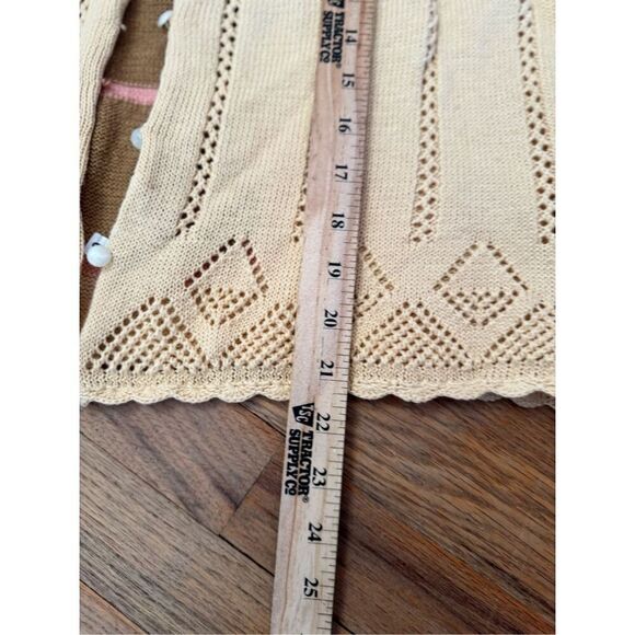 NWT Vintage Capacity Hand Embroidered Dainty Floral Cardigan Size M - Picture 7 of 9